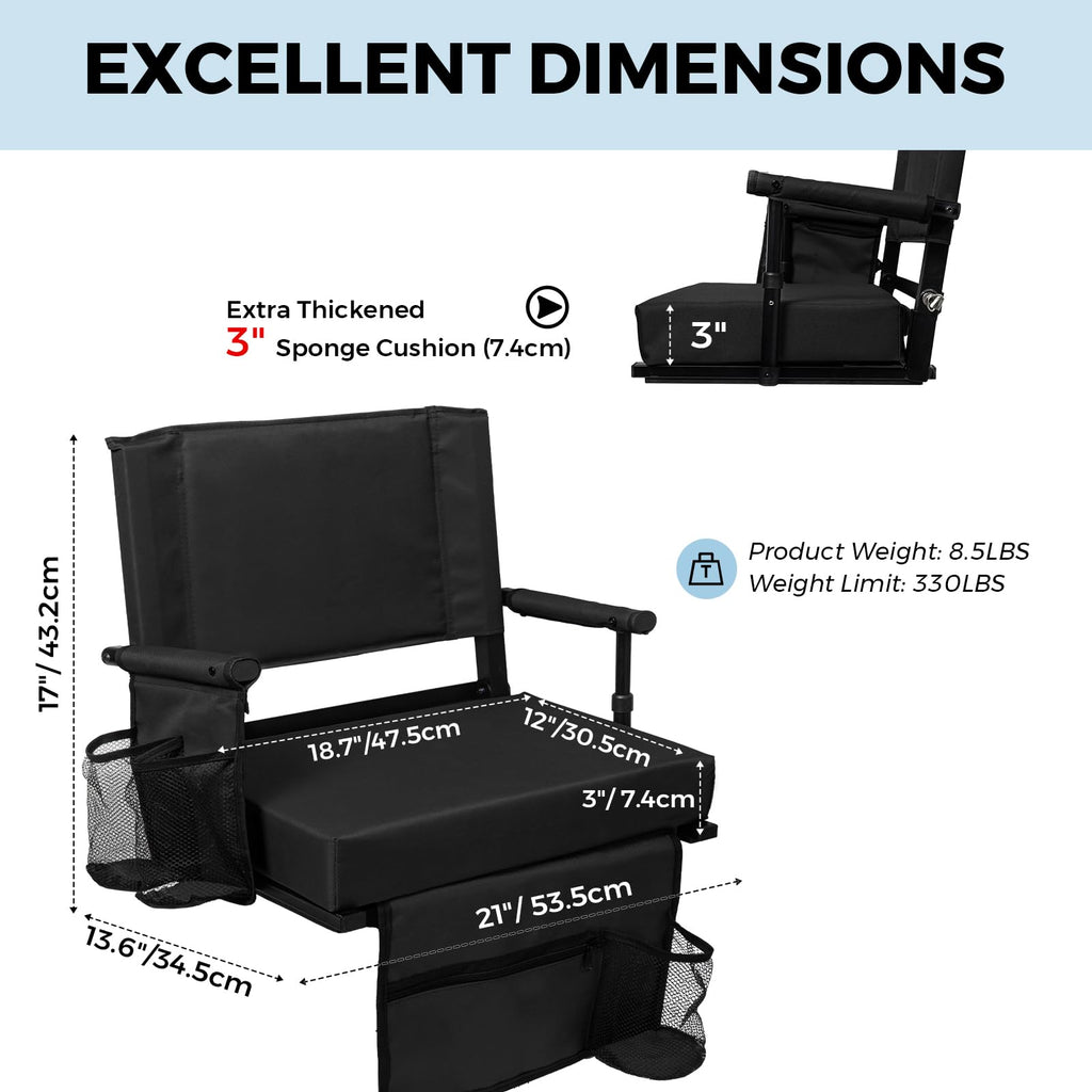 Bleacher Chair with Back & Cushion C38347