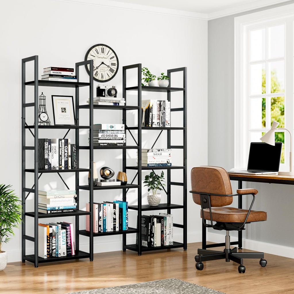 Black 5 Tier Bookshelf Y368
