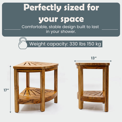 13-Inch Teak Corner Shower Bench J81022