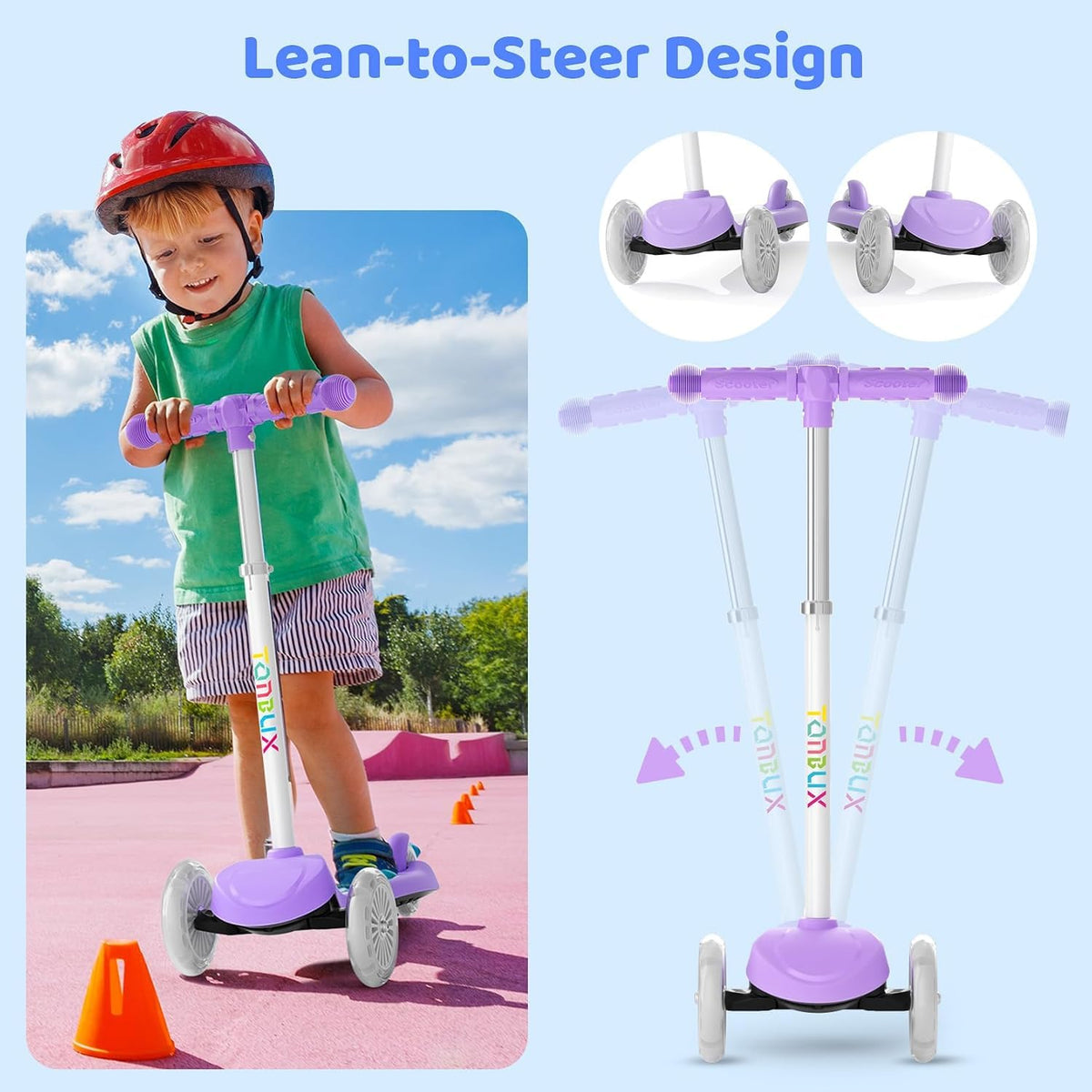 Kids 3-Wheel Scooter with Light-Up Wheels X565
