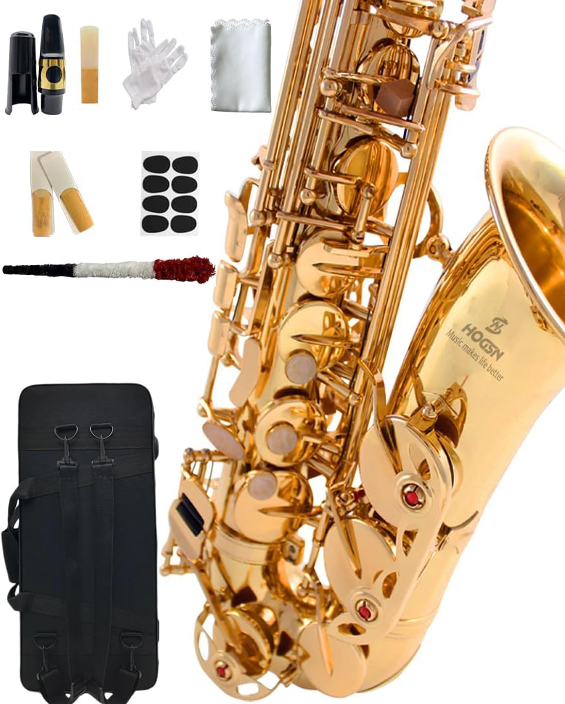 E flat Alto Saxophone with Belt Box, Whistle, Cleaning Suit Y511301