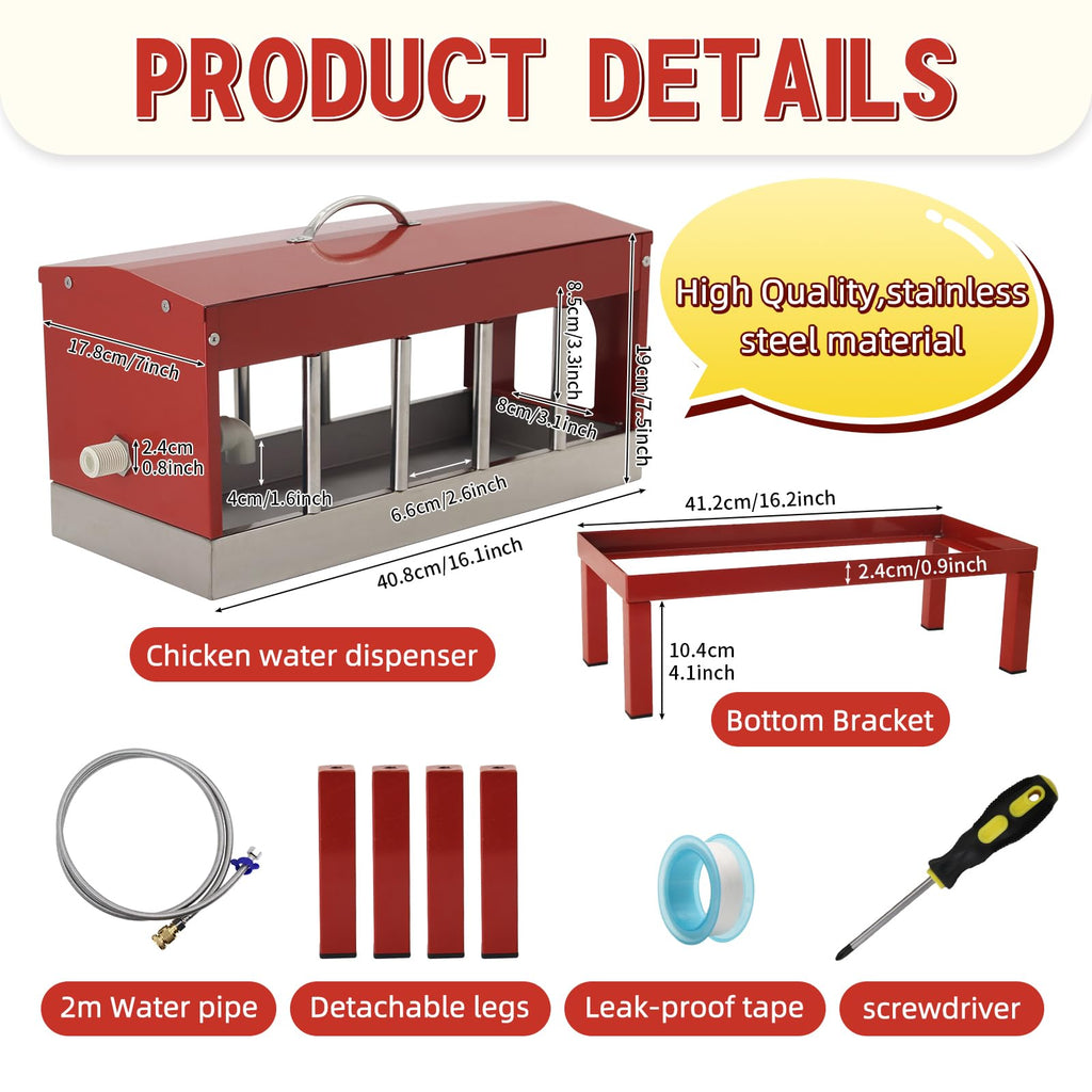 Automatic Chicken Waterer with Detachable Legs Y27085