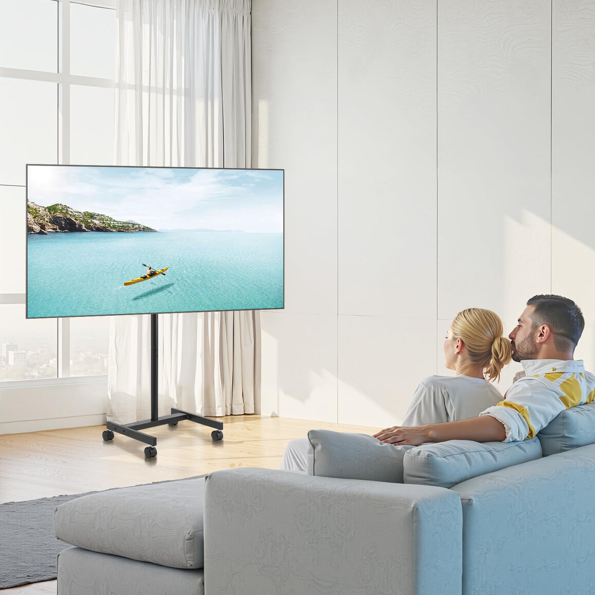 Rolling TV Stand for 17-55 Inch Screens with Wheels E65669