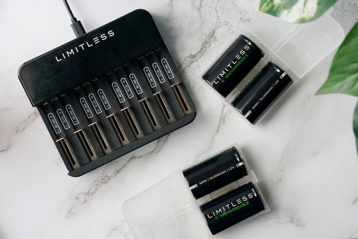 Rechargeable D Batteries 4-Pack with Charger T706686