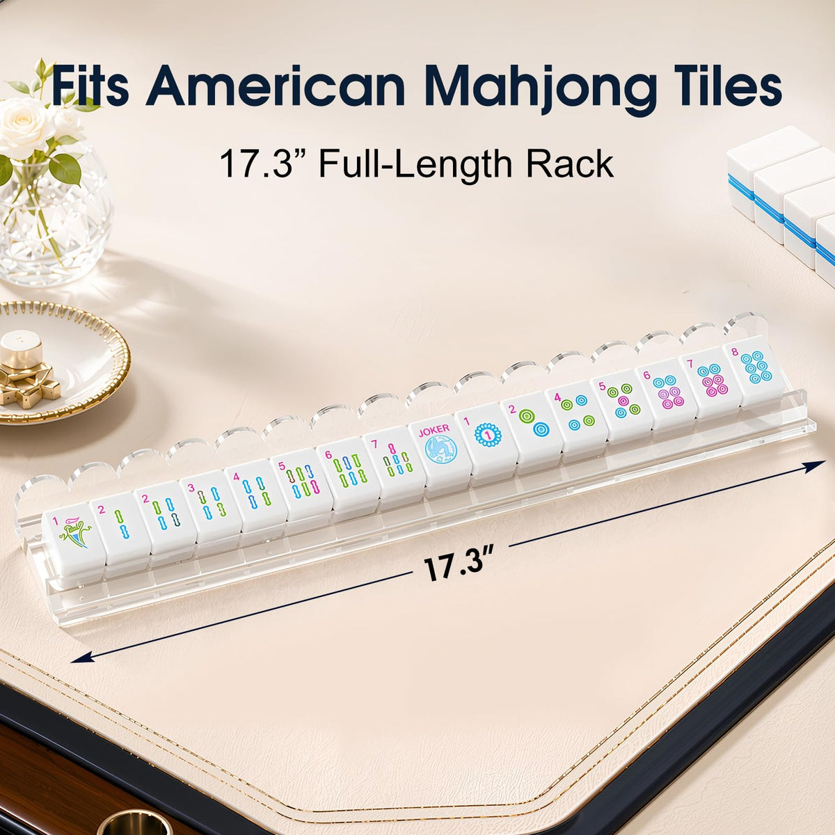 Clear Acrylic Mahjong Racks with Pushers, 4-Pack J7047