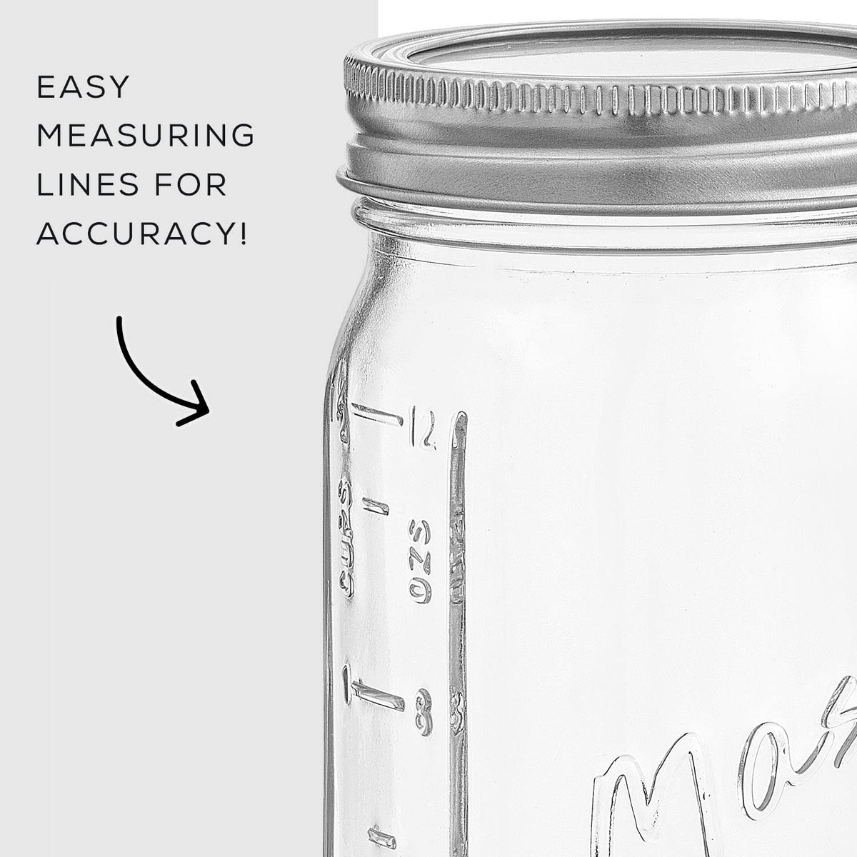 16 Oz 6-Pack Regular Mouth Glass Mason Jars with Lids S28667
