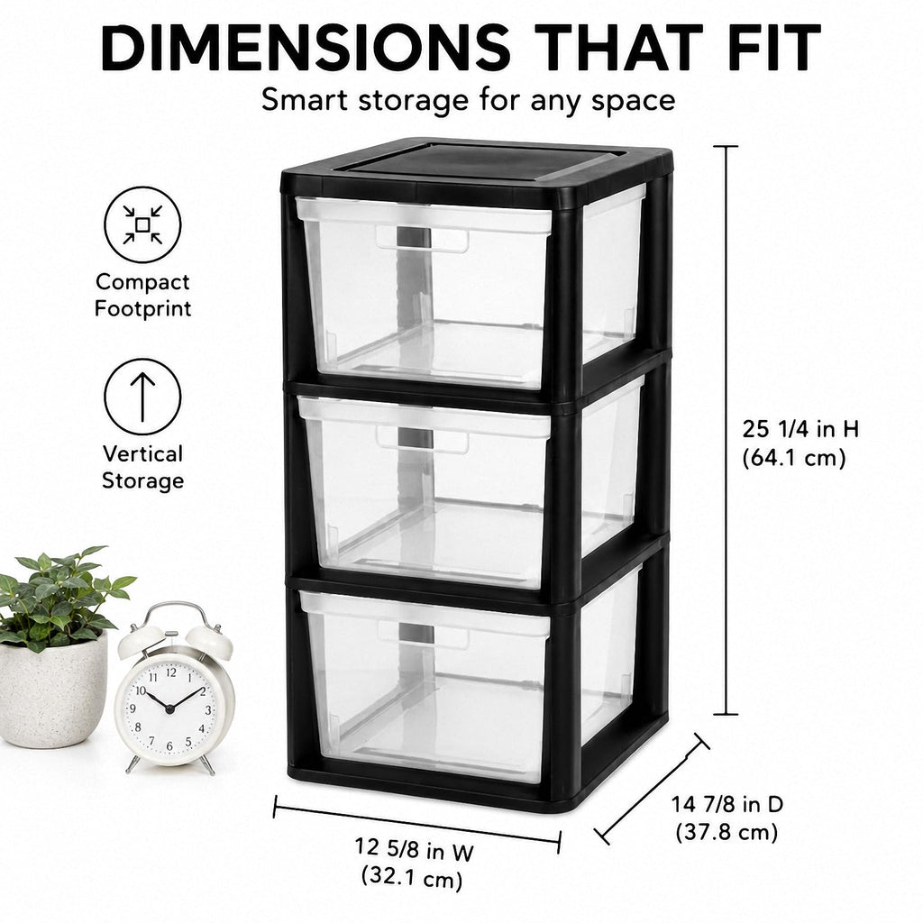 3-Drawer Plastic Storage Tower G896