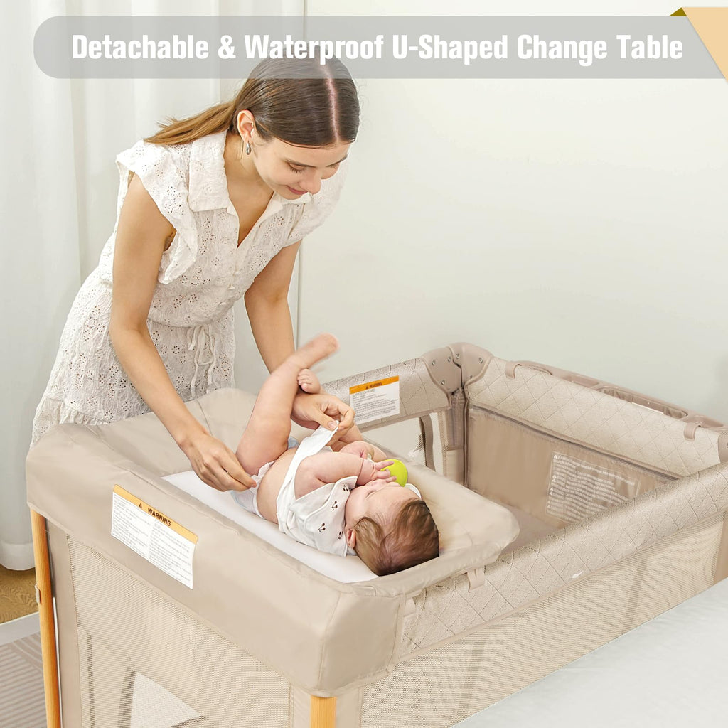 5 in 1 Beige Baby Bassinet Z4356