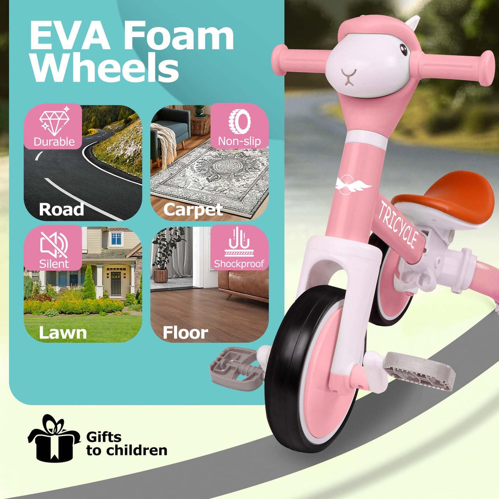4-in-1 Kids Tricycle with Light & Music V5519