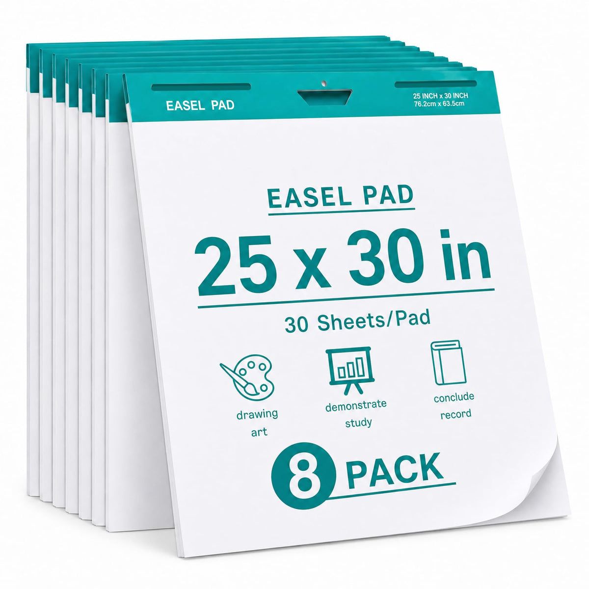 25 x 30 Inch Sticky Easel Pad, 30 Sheets, 8 Pads O3286