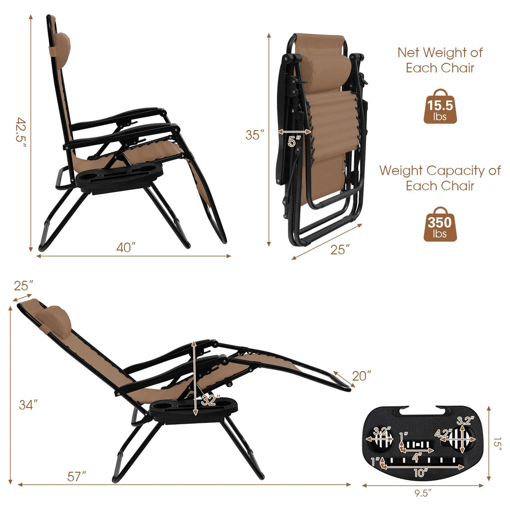 Folding Zero Gravity Reclining Textilene Lounge Chairs M69117