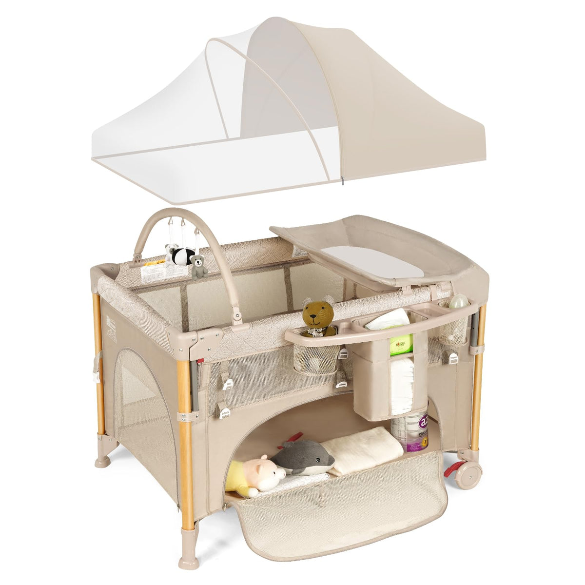 5 in 1 Beige Baby Bassinet Z4356