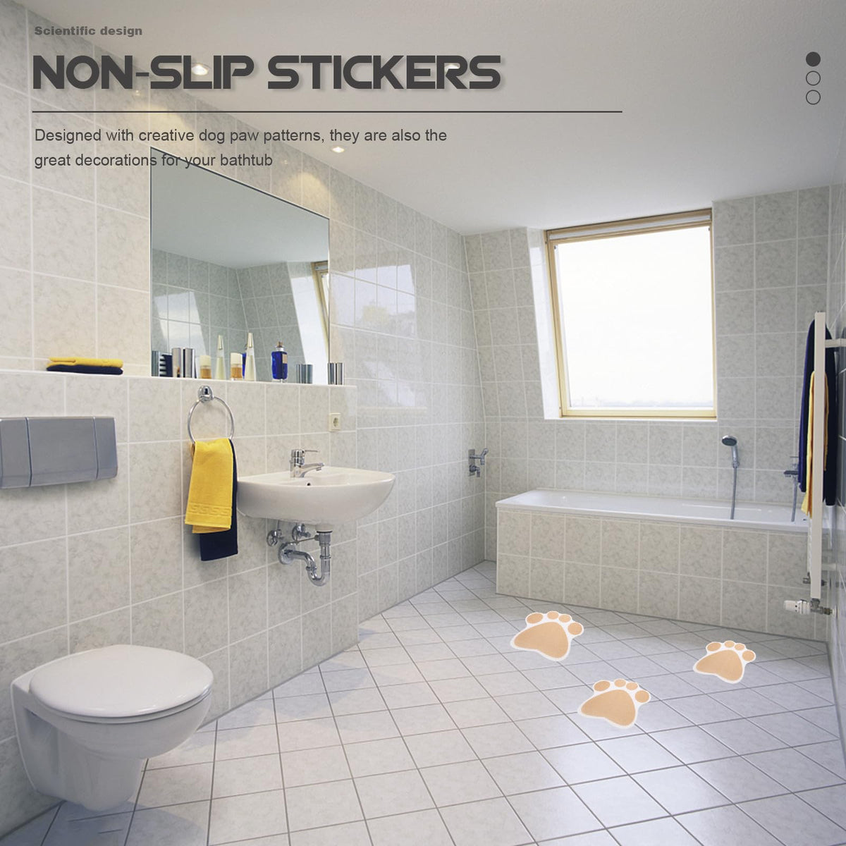 PEVA Anti Slip Bathtub Stickers with Dog Paw Patterns Y999741