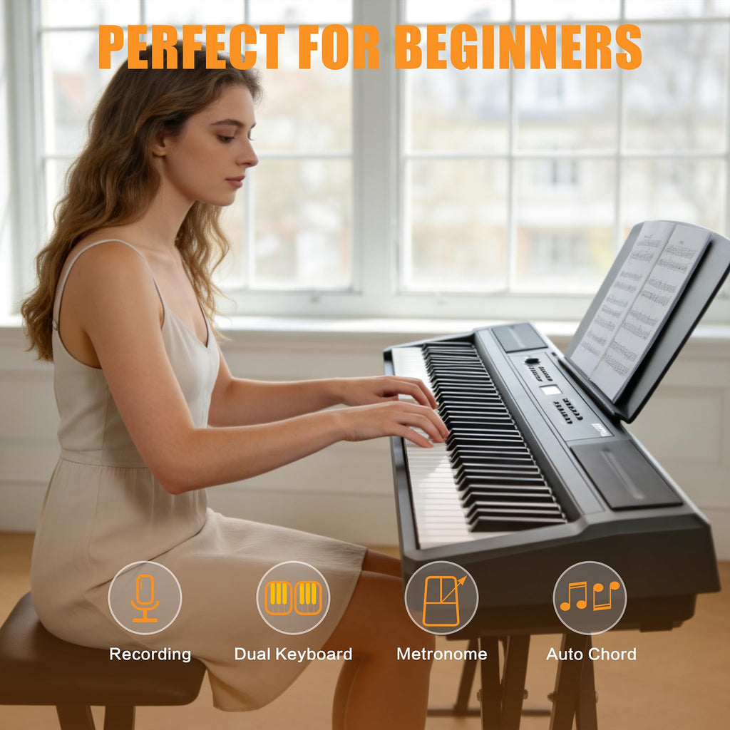 88 Key Weighted Hammer Action Digital Piano with Stand and 3 Pedal Unit H59066