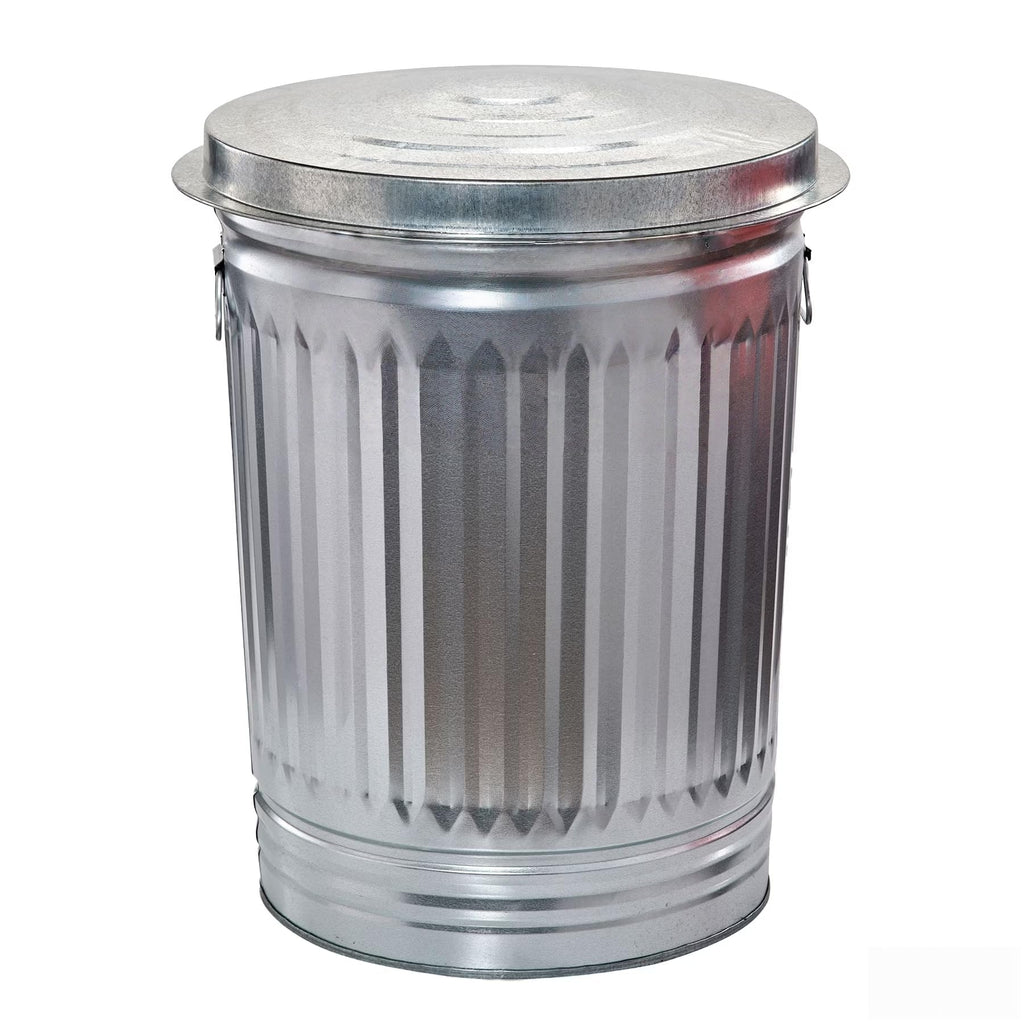 31 Gallon Galvanized Steel Trash Can with Lid J91801