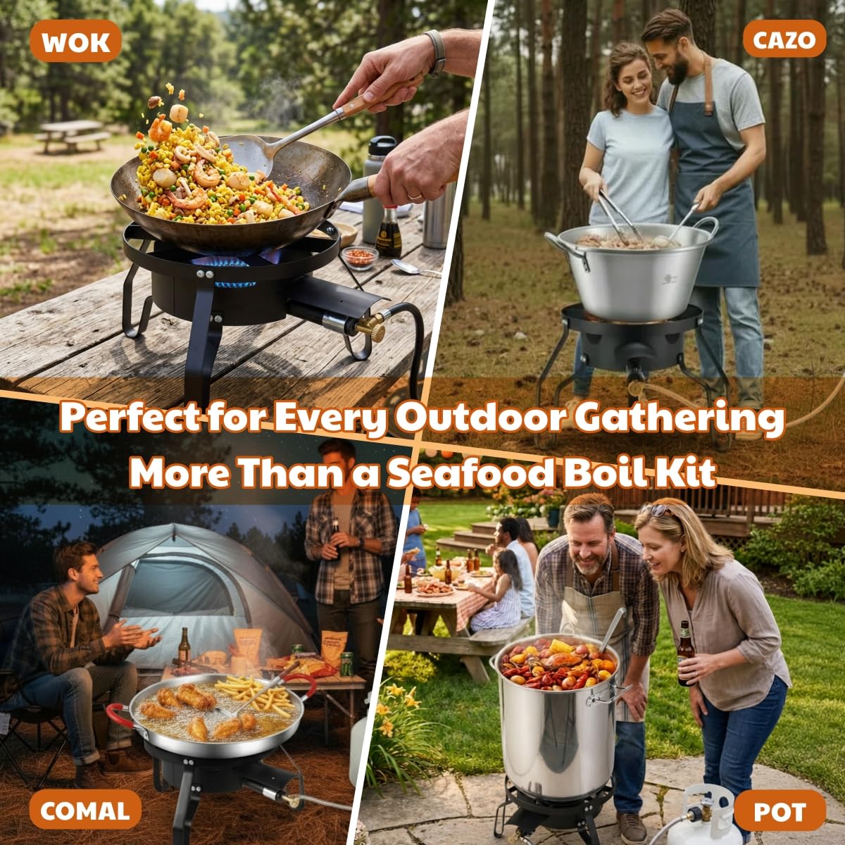 40QT Seafood Boil Pot with Propane Burner Set U49253
