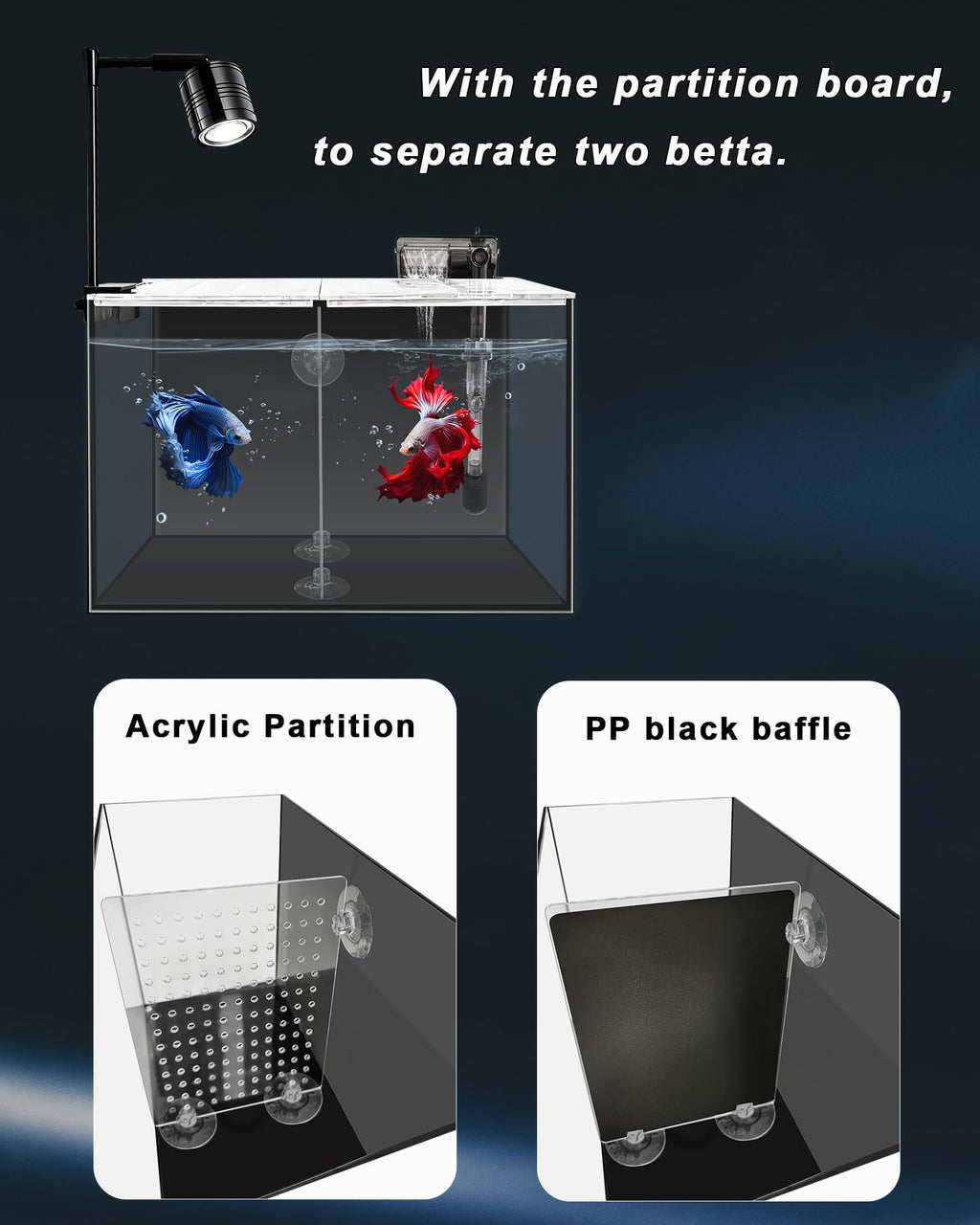 3 Gallon Ultra-Clear Glass Fish Tank with Filter and Led Light B756