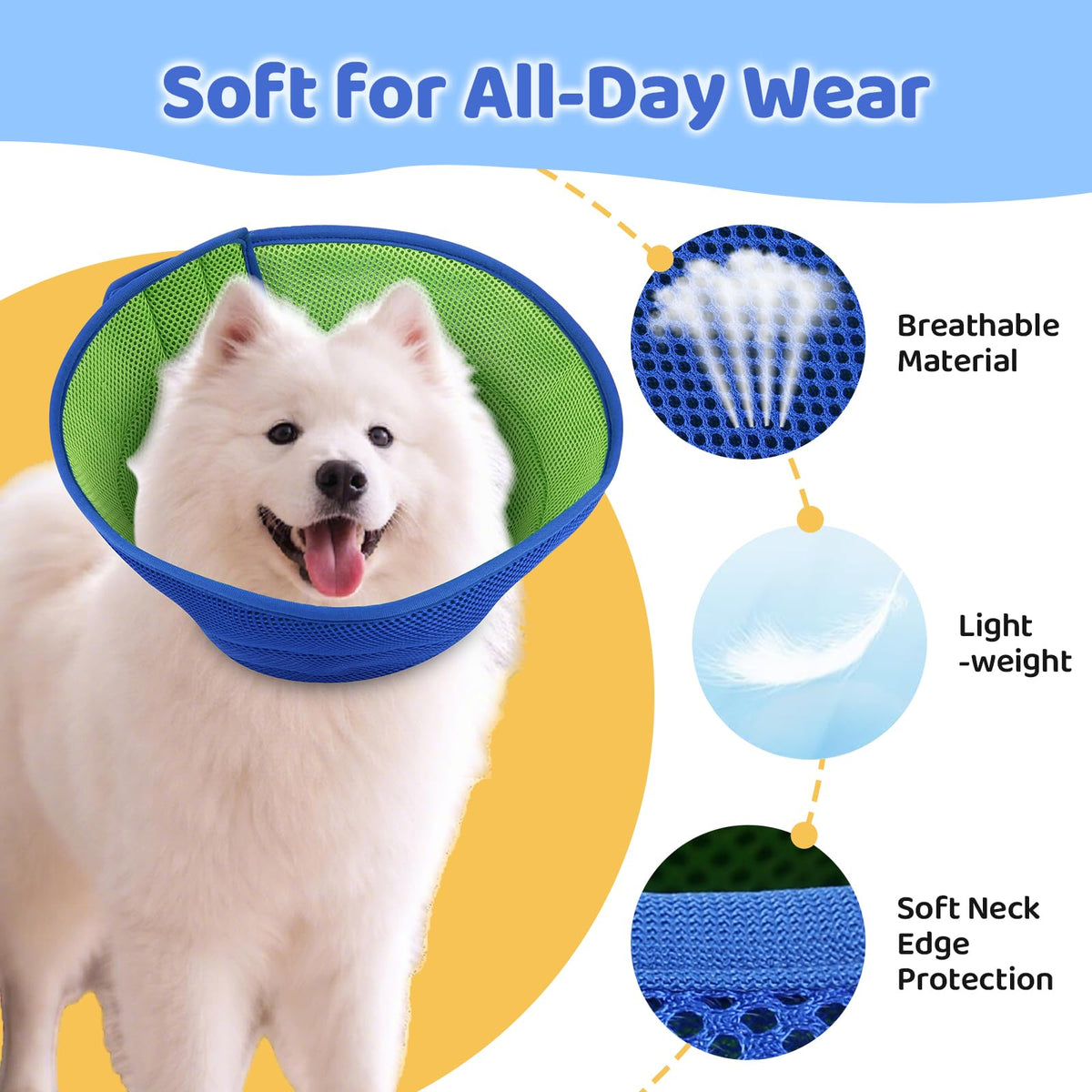 Soft Dog Cone Collar Adjustable Washable O953