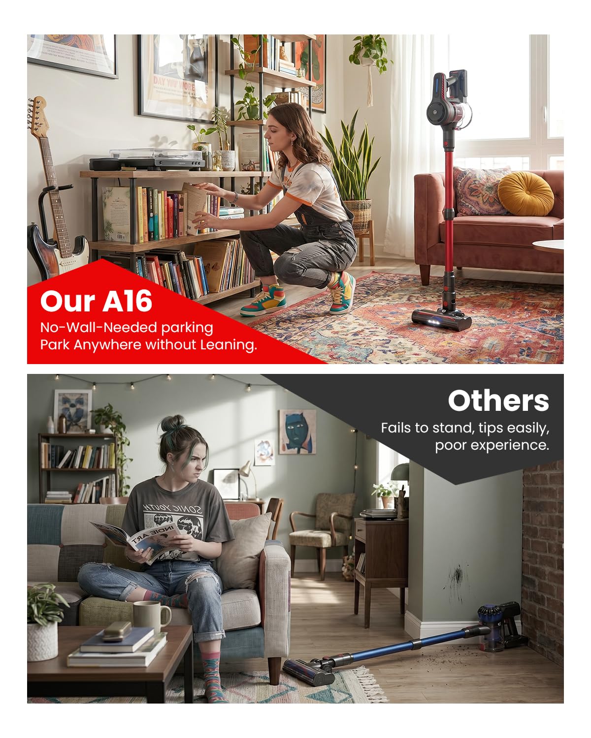 Lightweight Cordless Stick Vacuum Cleaner 45kPa 6 in 1 K208544