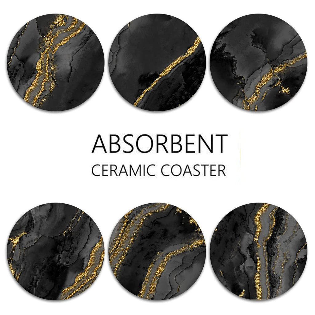 Set of 6 Ceramic Stone Coasters I2240