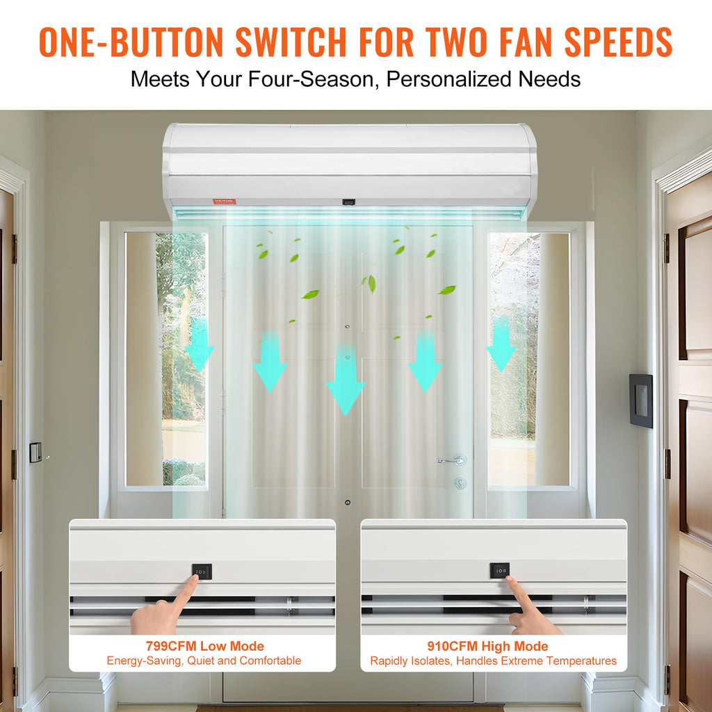 36" Wall Mounted Air Curtain 2 Speeds 900CFM C405952