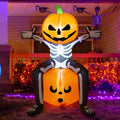 5FT Skull Skeleton Pumpkin Head Inflatable with Built-in LEDs J4812