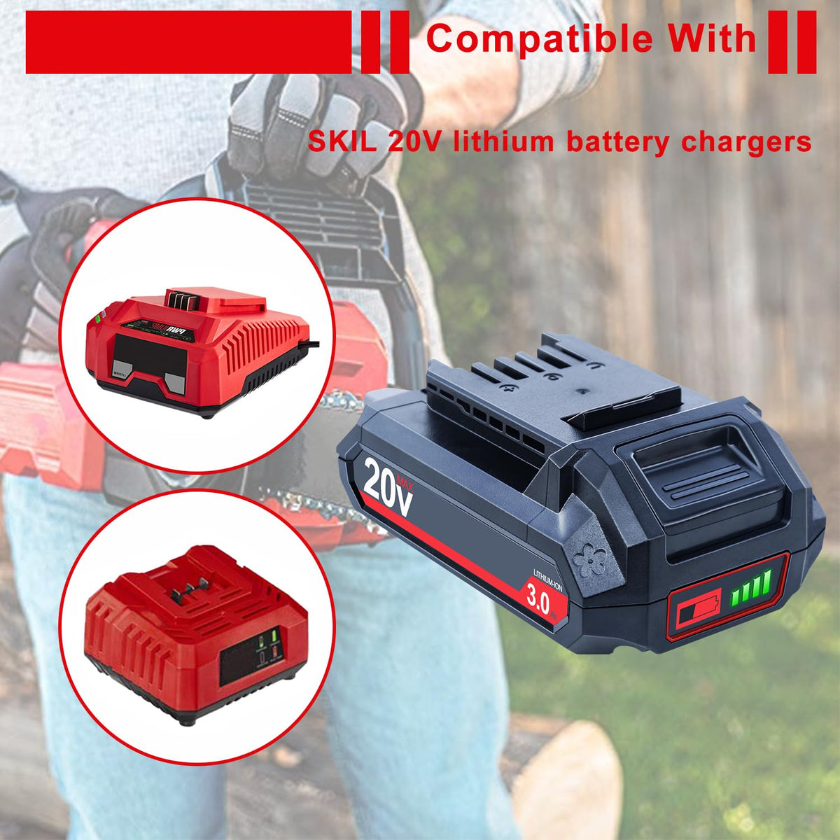 20V 3000mAh Lithium-Ion Battery 2 Packs B452