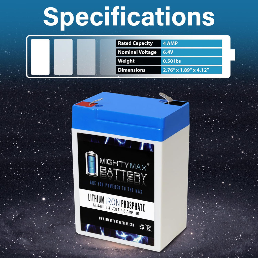 6V 4.5AH Lithium Replacement Battery A136