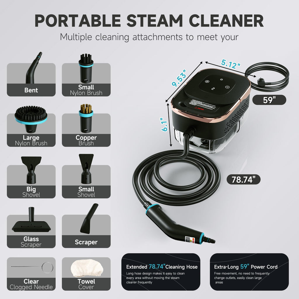 Steam Cleaner with Replacement Heads V1474