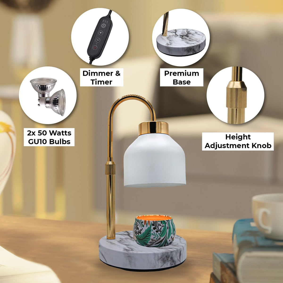 Candle Warmer Lamp with Timer & Dimmer N86688
