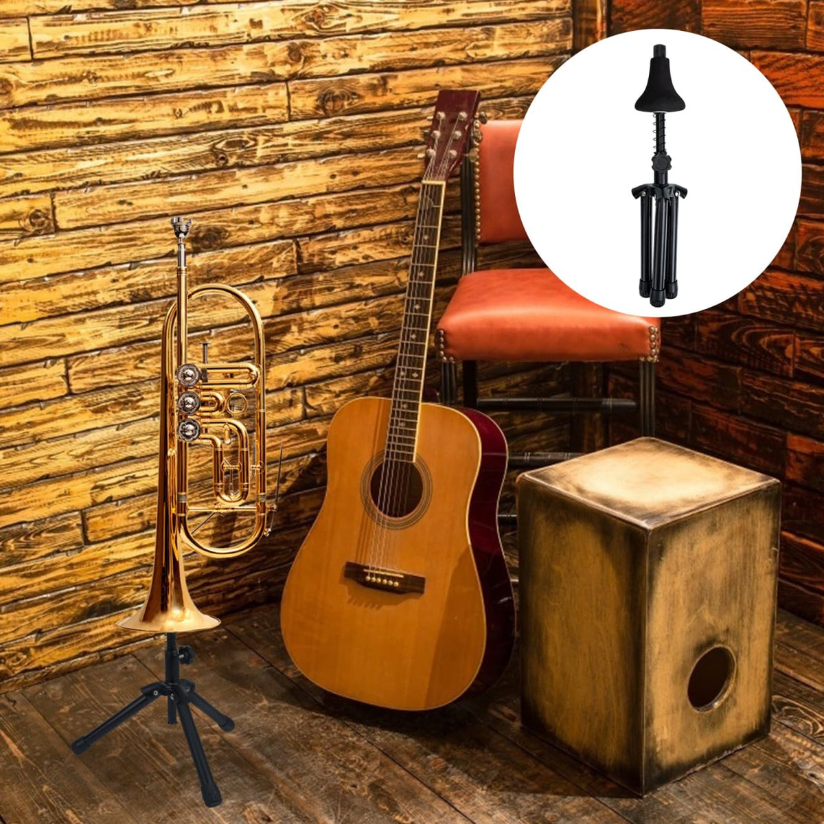 Portable Folding Trumpet Stand with Tripod Base W183