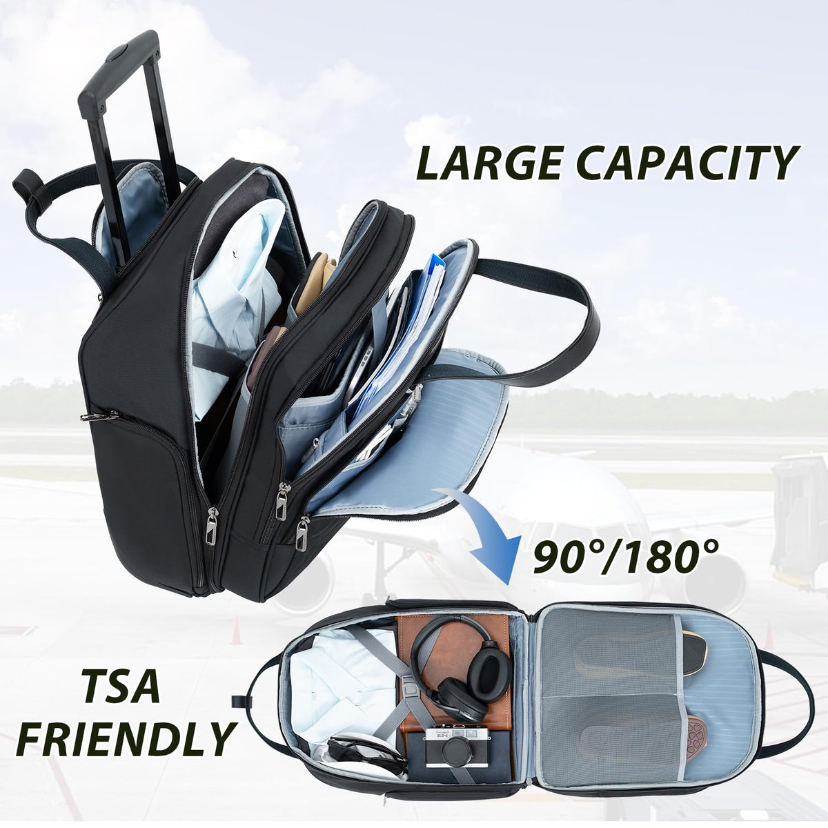 16" Underseat Rolling Lightweight Suitcase H692833
