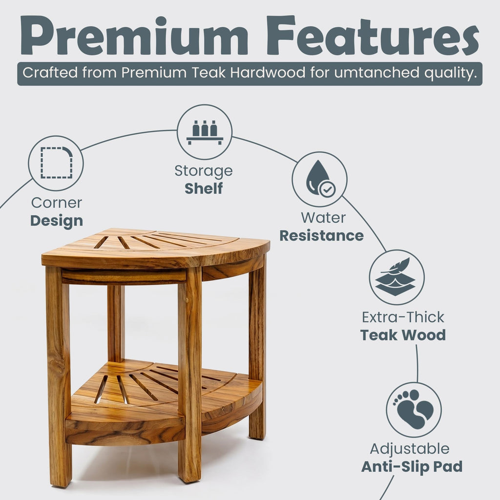 13-Inch Teak Corner Shower Bench J81022