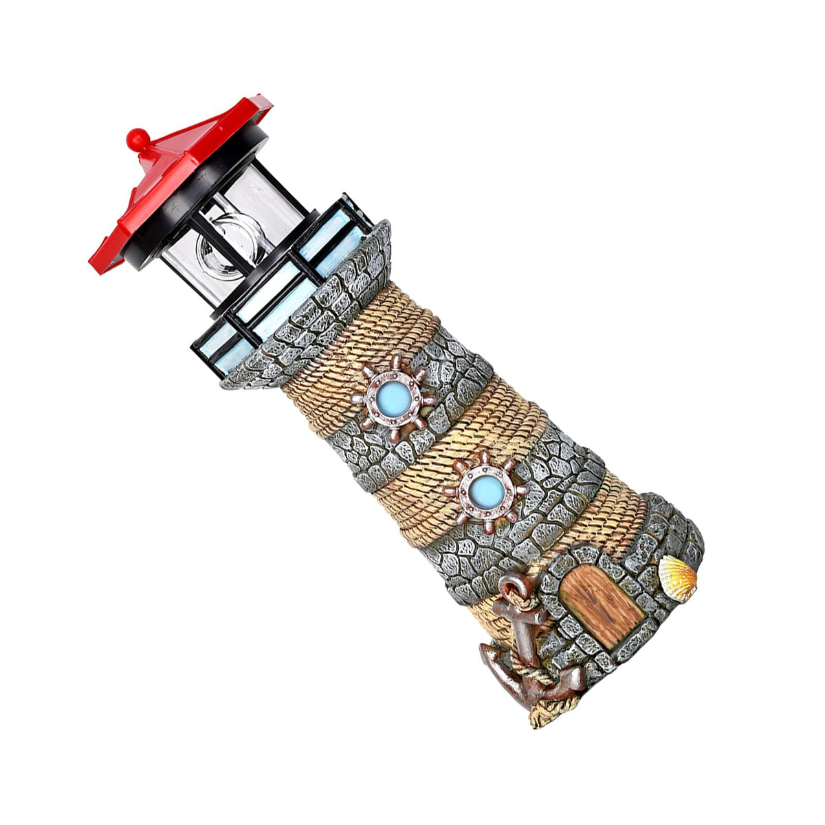 Solar Powered Resin Lighthouse Ornament W1379