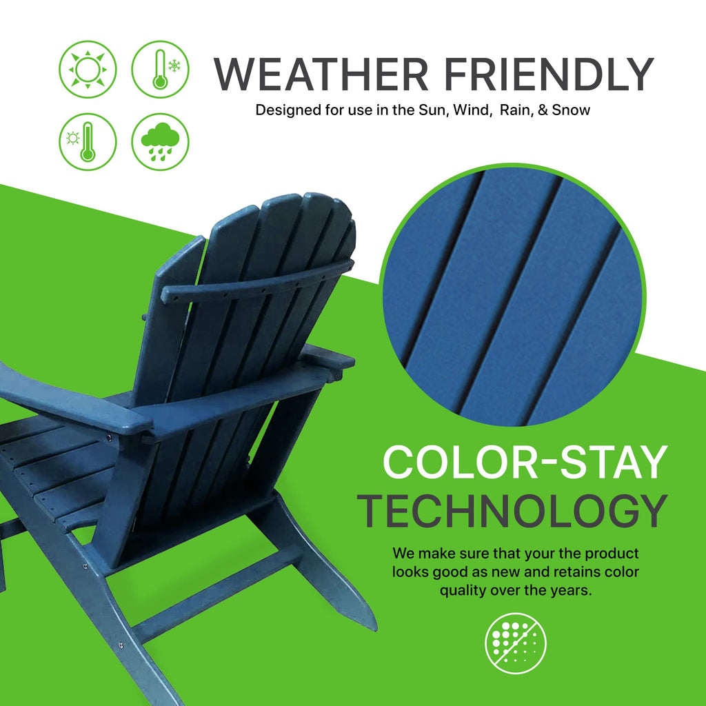 Plastic Weather Resistant Patio Adirondack Chair X44272