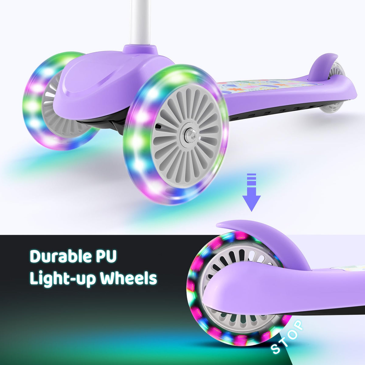 Kids 3-Wheel Scooter with Light-Up Wheels X565