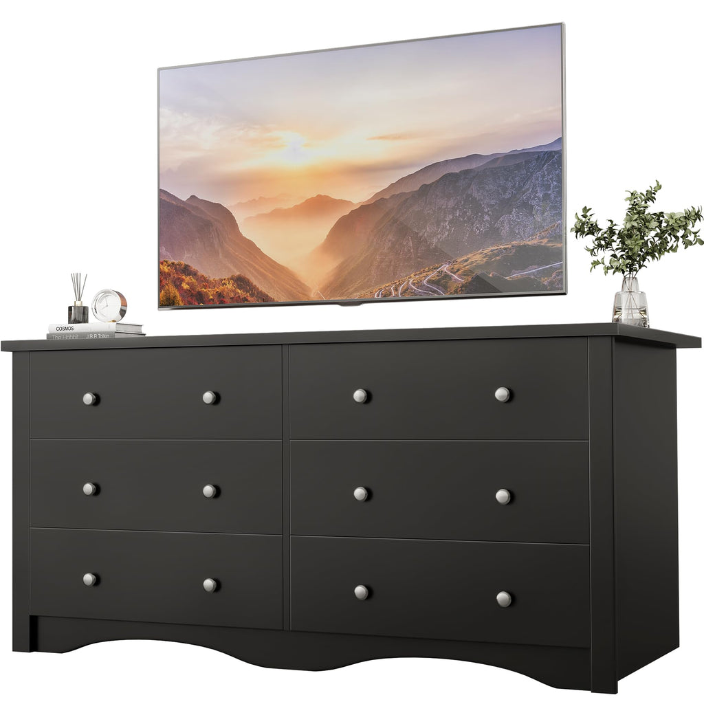 Black 6 Drawer Dresser L413