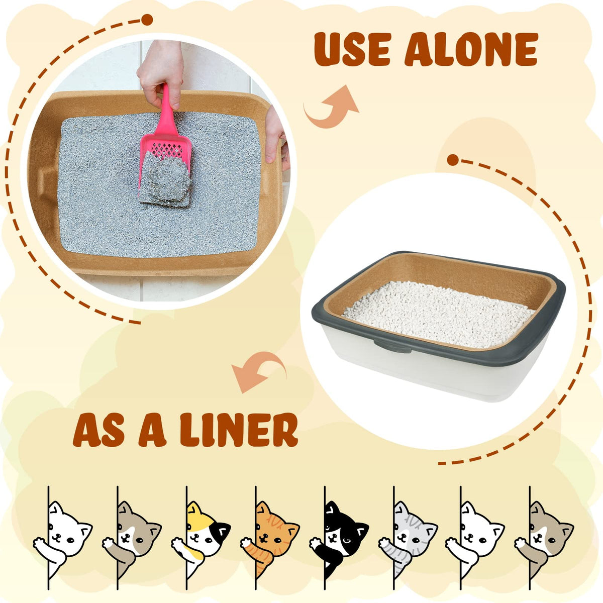 15 Pack Disposable Cat Litter Box Large A684835