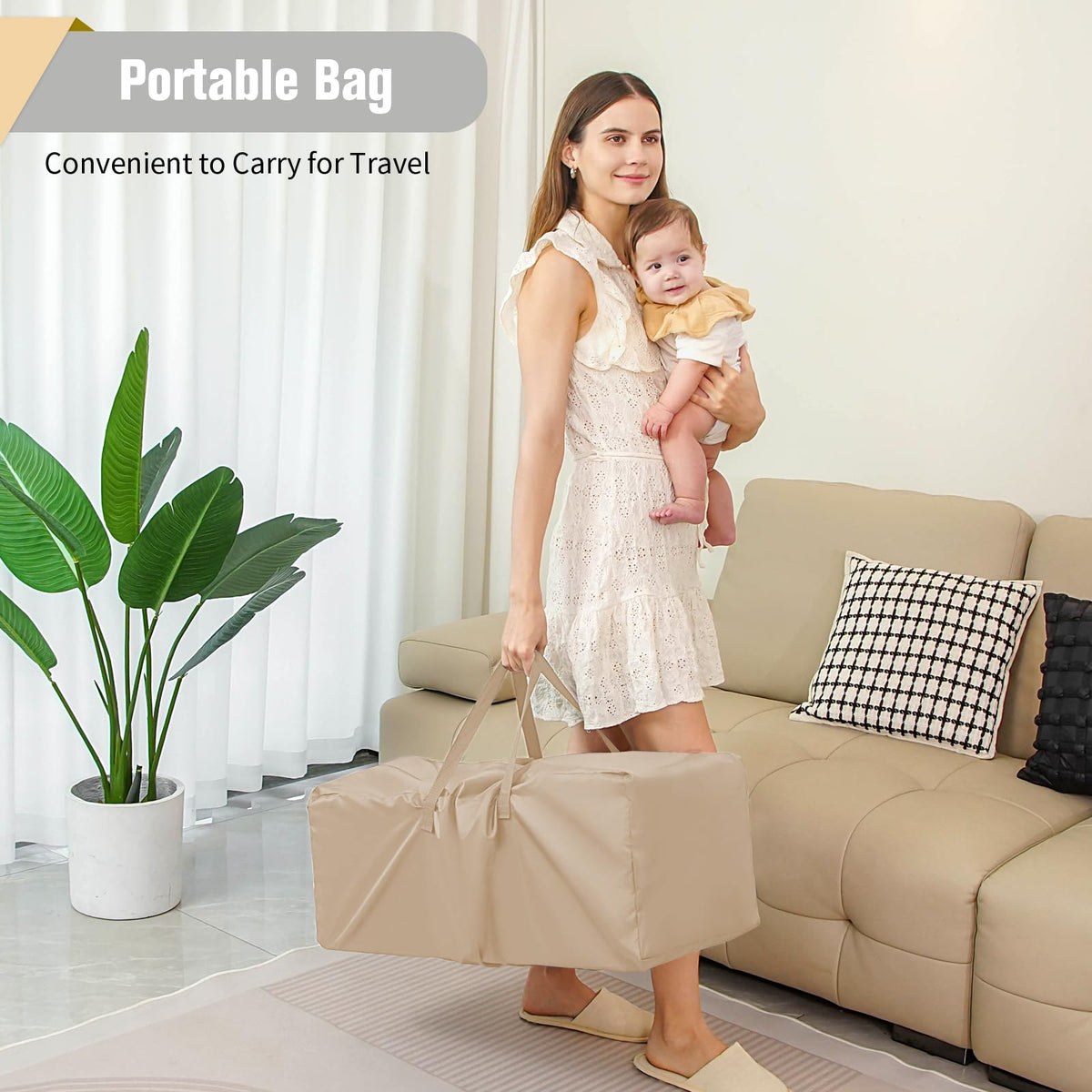 5 in 1 Beige Baby Bassinet Z4356