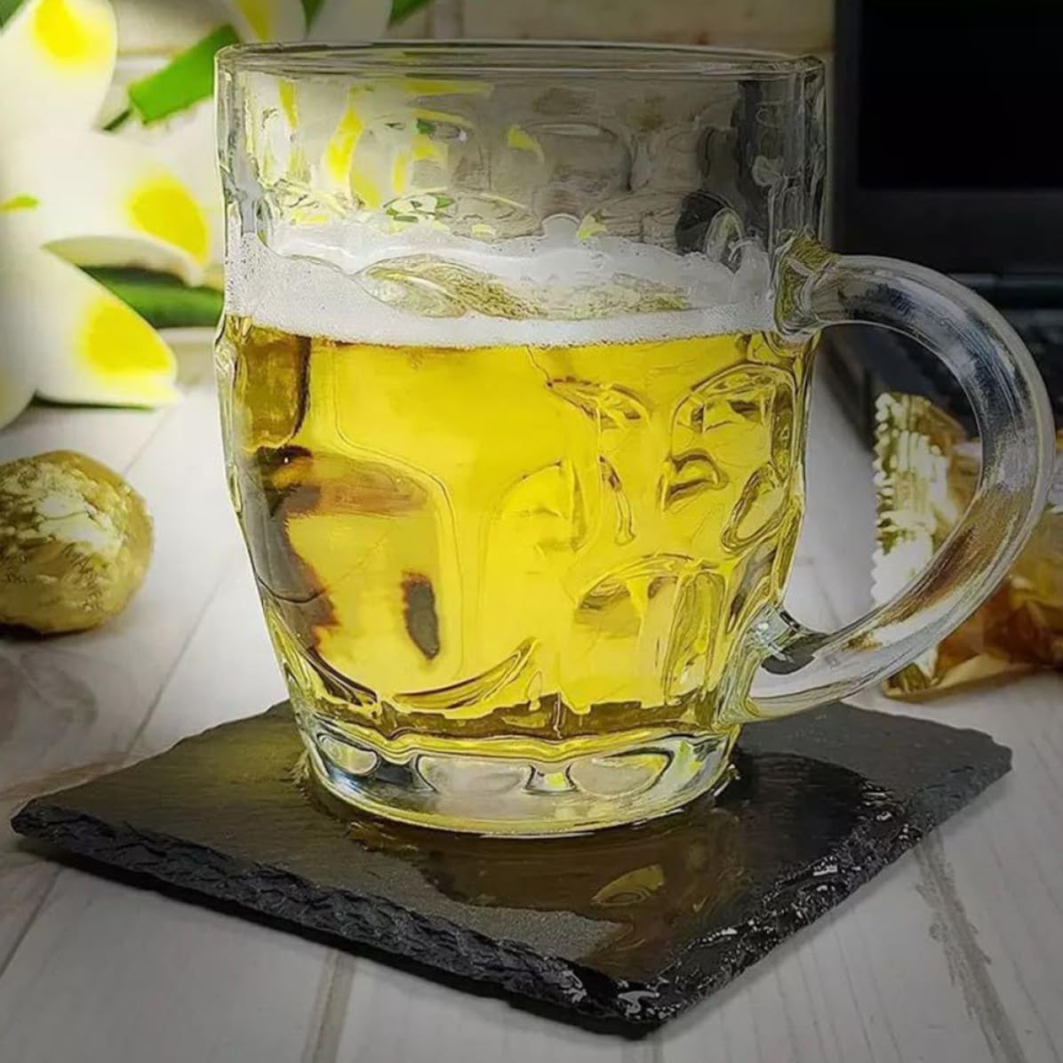 12pcs Natural Stone Cup Coaster U46656