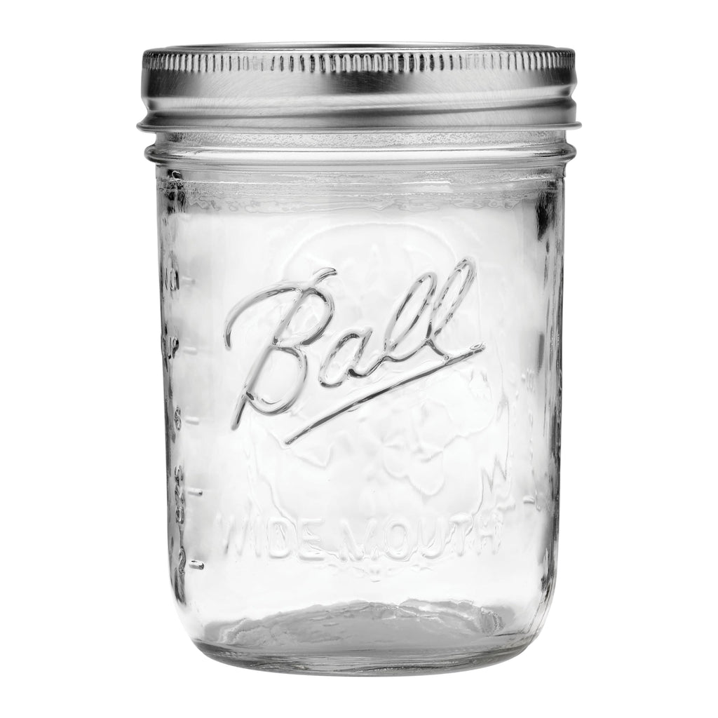 8 Glass Clear Jars with Lids & Bands I800