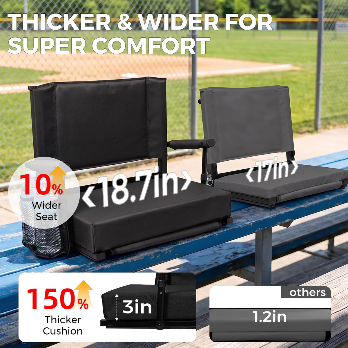 Bleacher Chair with Back & Cushion C38347