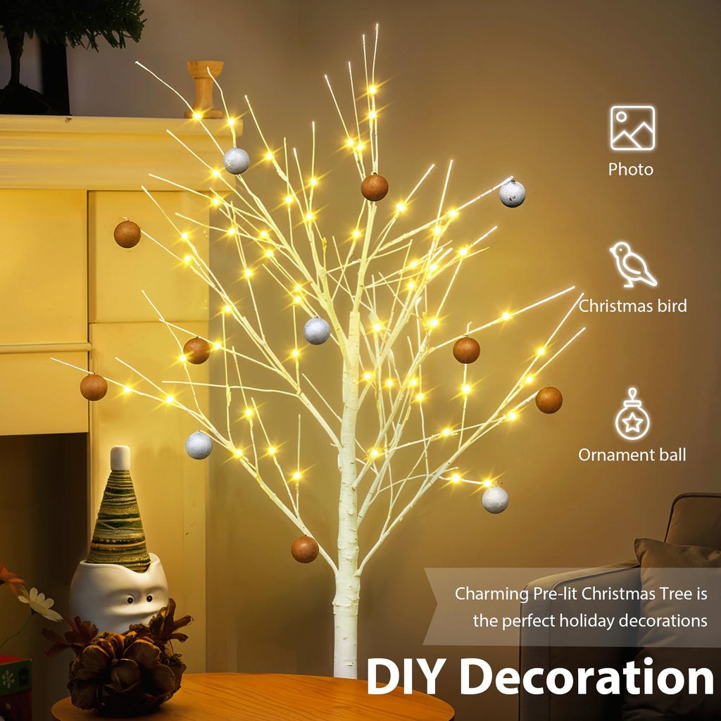 White Birch Tree Set with 246 LED Lights S812022