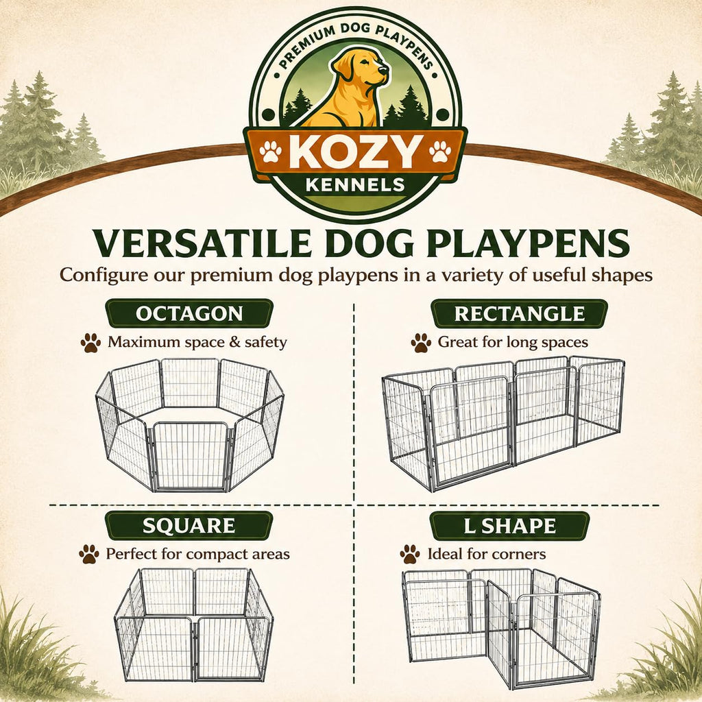 32'' 16 Panels Grey Metal Heavy Duty Dog Play Pen S597