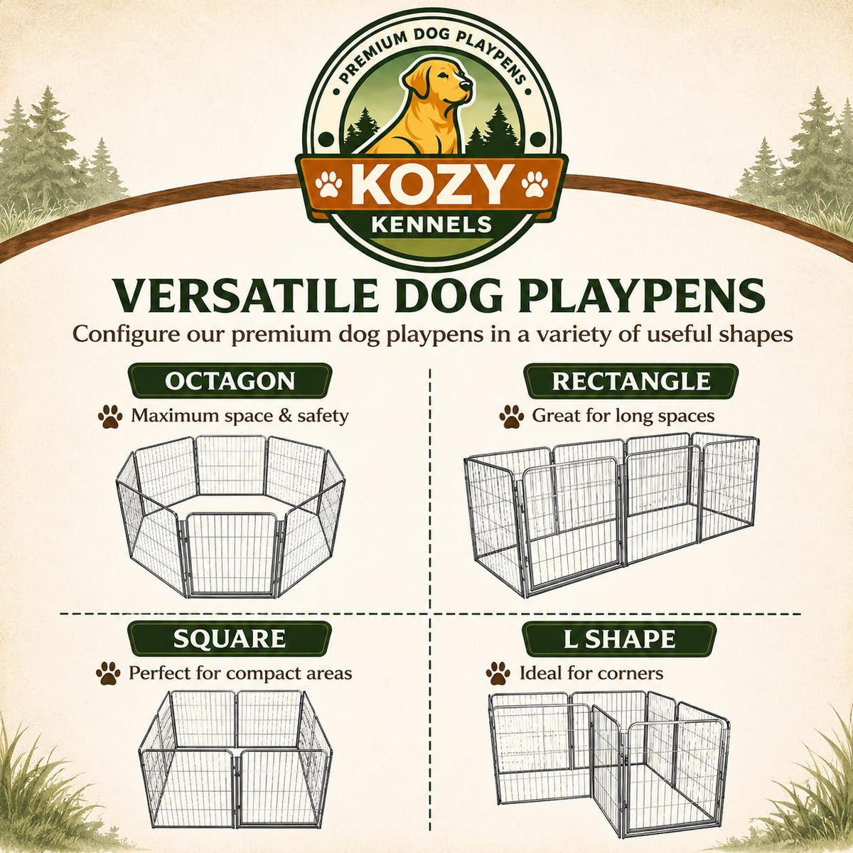 32'' 16 Panels Grey Metal Heavy Duty Dog Play Pen S597