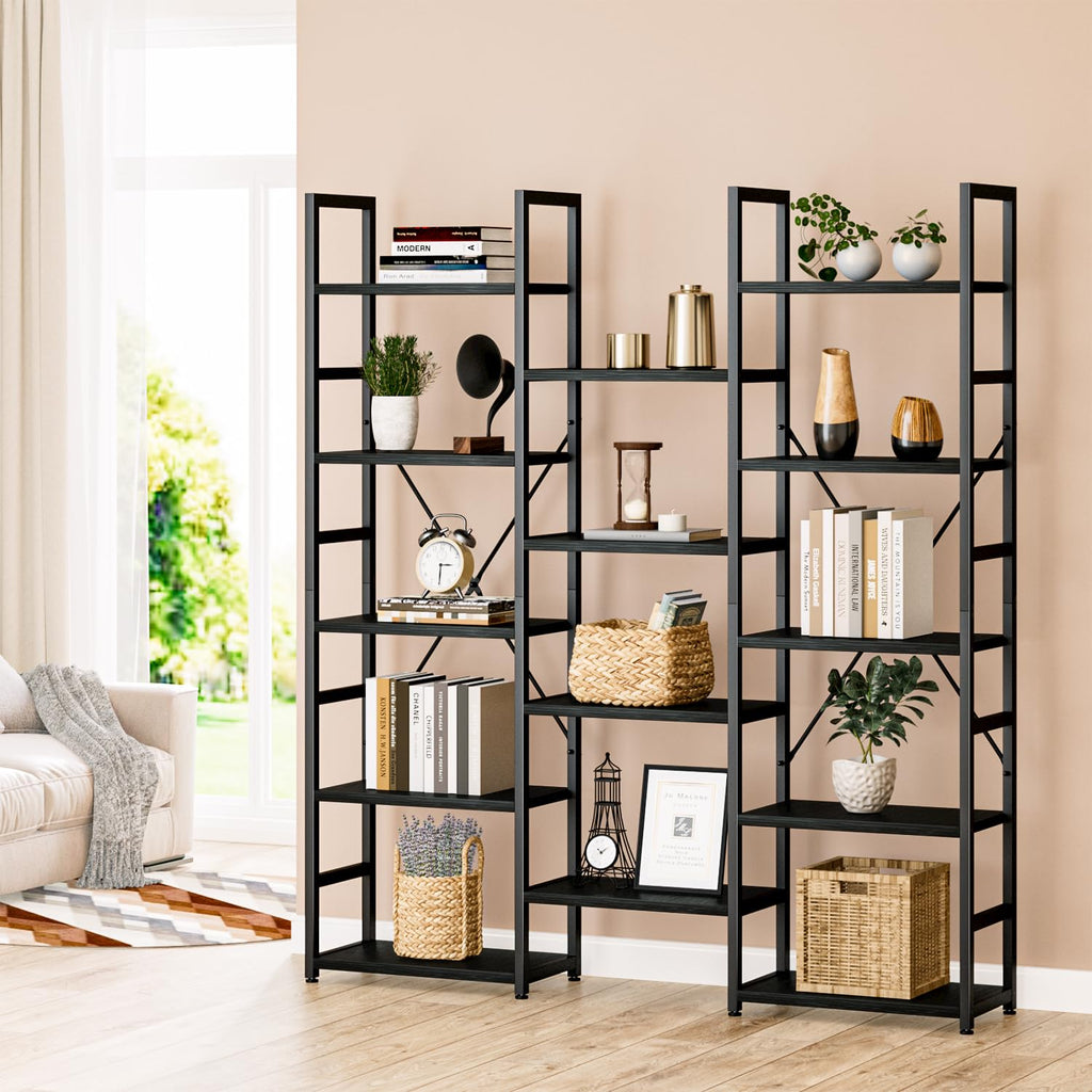 Black 5 Tier Bookshelf Y368