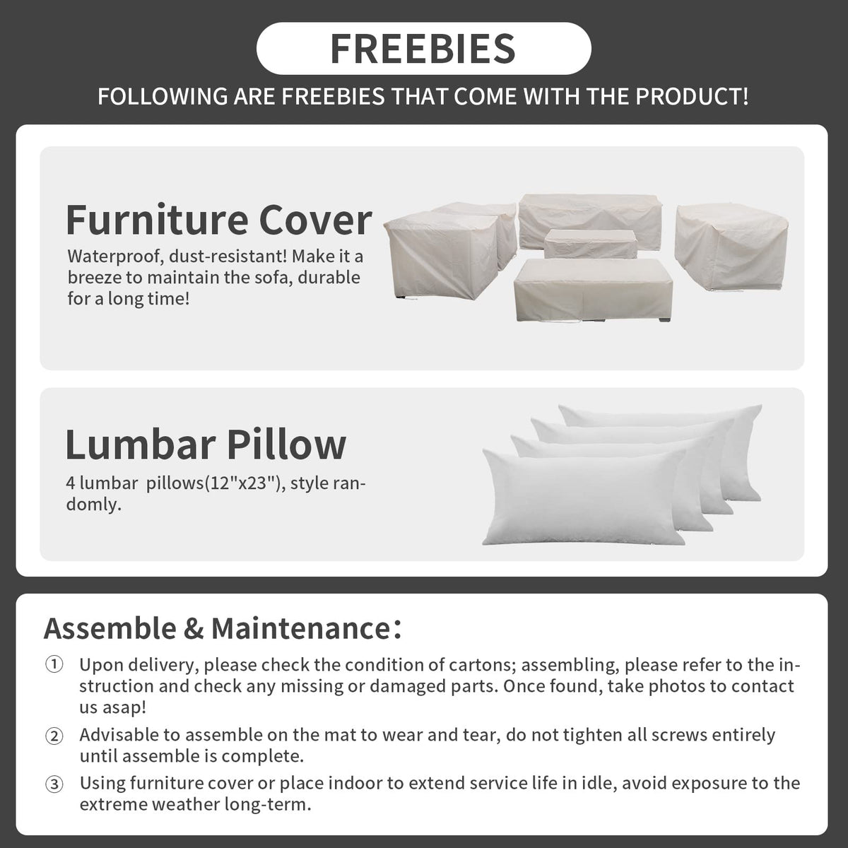7 Piece Light Grey Cushions Patio Furniture Set with Storage Table G52457