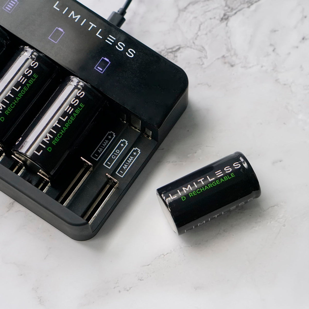 Rechargeable D Batteries 4-Pack with Charger T706686