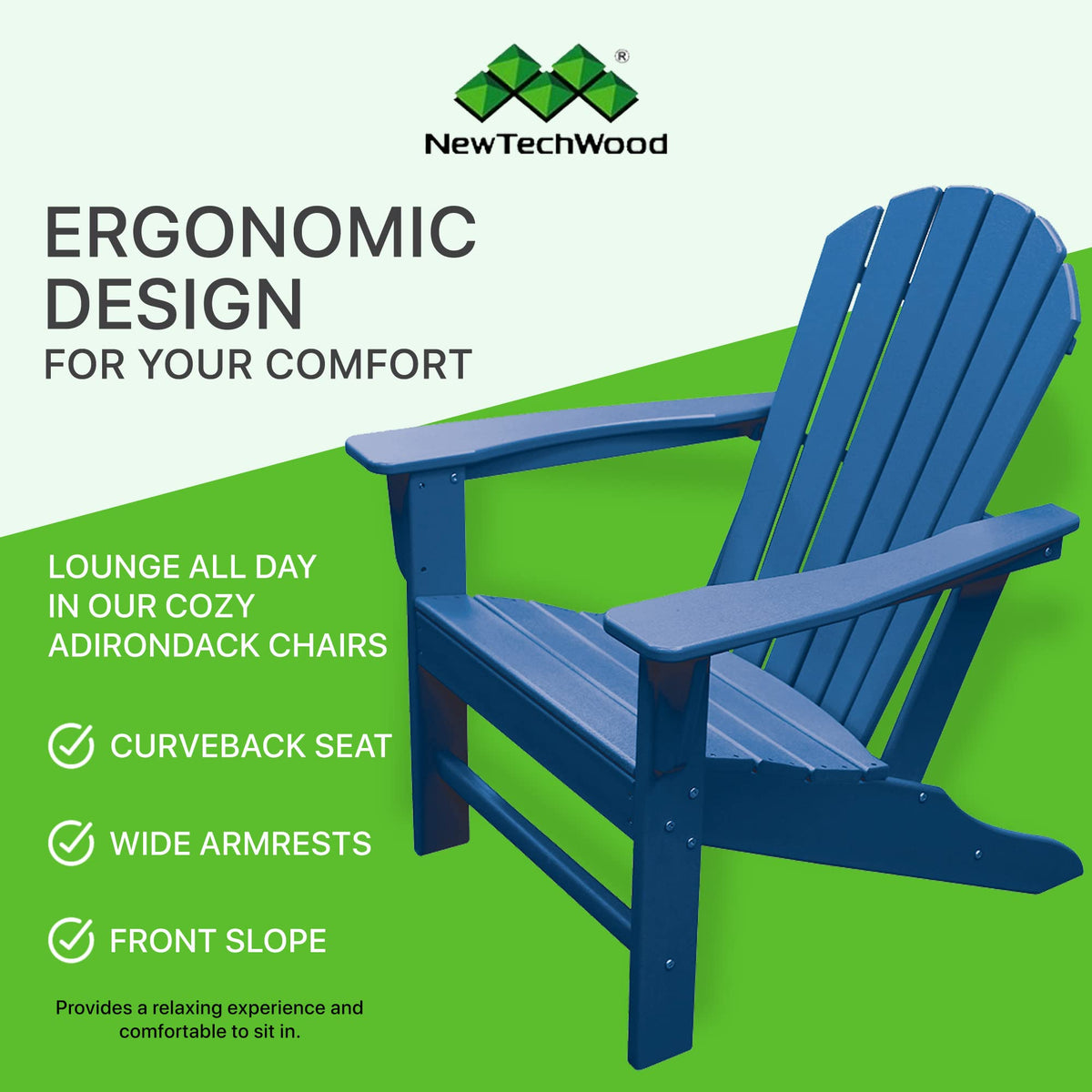 Plastic Weather Resistant Patio Adirondack Chair X44272