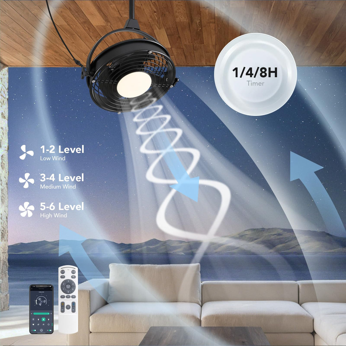 20" Outdoor Ceiling Fan with Lights R7982